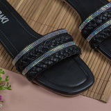 Capri Black Flat Sandal for women