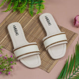 Capri Cream Flat Sandal for women