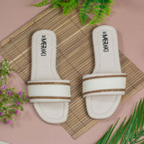 Capri Cream Flat Sandal for women