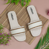 Capri Cream Flat Sandal for women