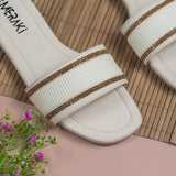 Capri Cream Flat Sandal for women