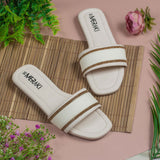 Capri Cream Flat Sandal for women