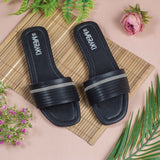 Coco Black Flat Sandal for women
