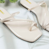 Paola ivory White Flat Sandal for women