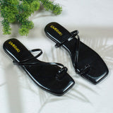 Paola Black Flat Sandal for women