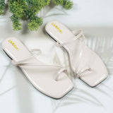 Paola ivory White Flat Sandal for women