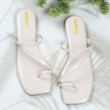 Paola ivory White Flat Sandal for women