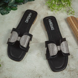 Mystic Black Flat Sandal for women