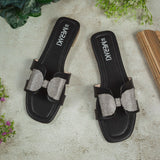 Mystic Black Flat Sandal for women