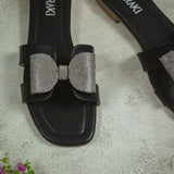 Mystic Black Flat Sandal for women