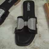 Mystic Black Flat Sandal for women