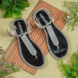 Sappho Silver Flat Sandal for women