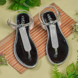 Sappho Silver Flat Sandal for women