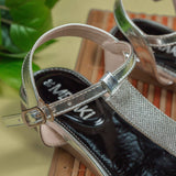 Sappho Silver Flat Sandal for women